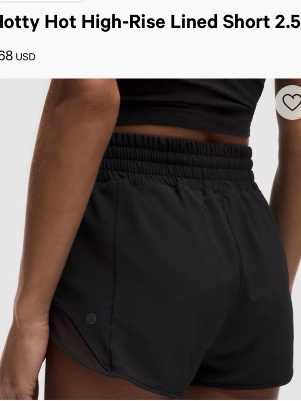 Lululemon Black Hotty Hot High-Rise Lined Shorts 2.5” Size 4 - Picture 5 of 12